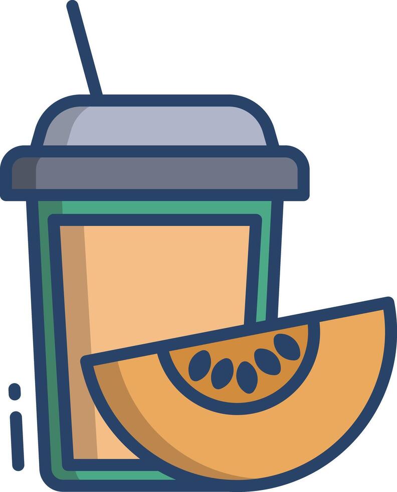 Milkshake linear color illustration vector