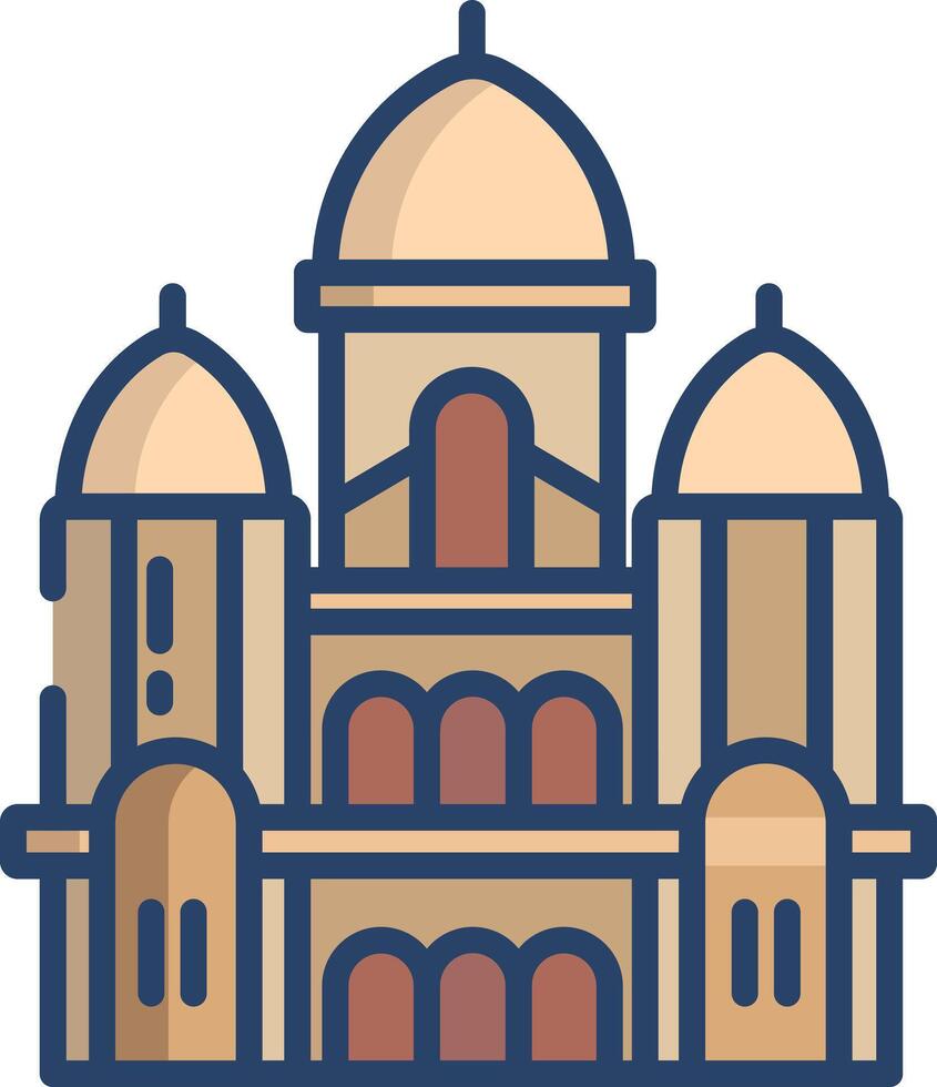 Sacre Coeur linear color illustration vector