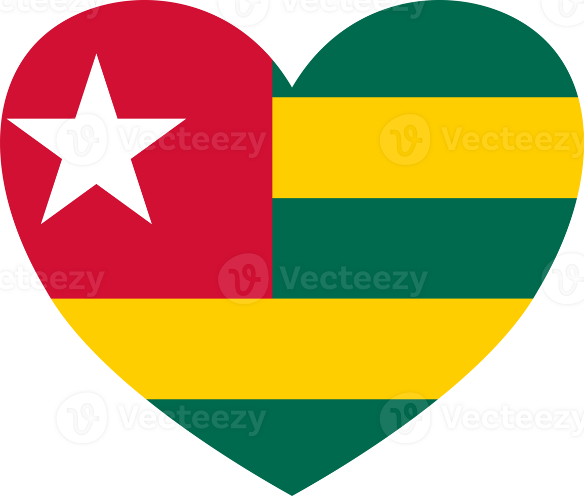 Togo flag heart shape png