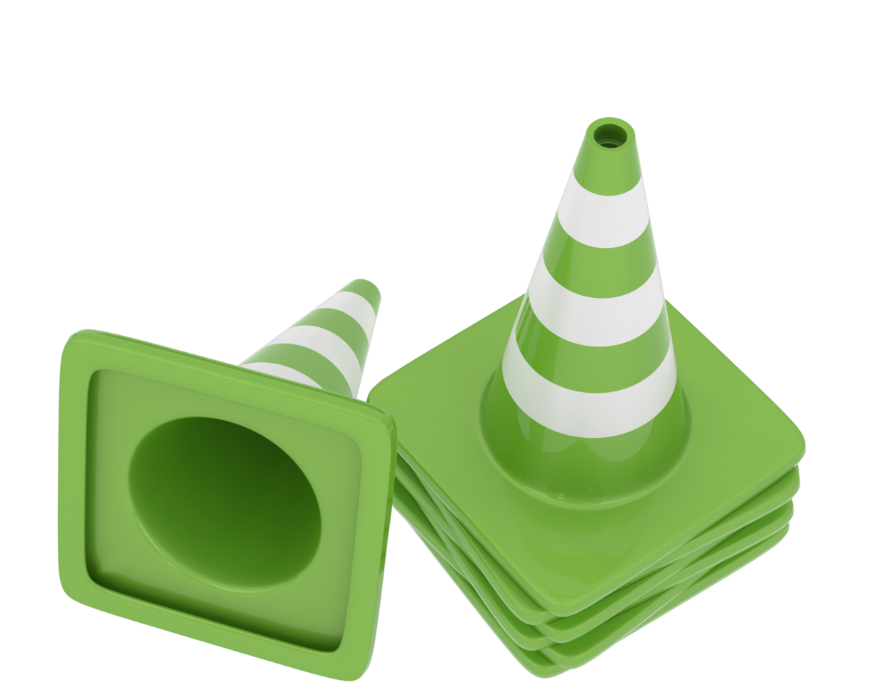 Traffic cone isolated on background. 3d rendering - illustration png