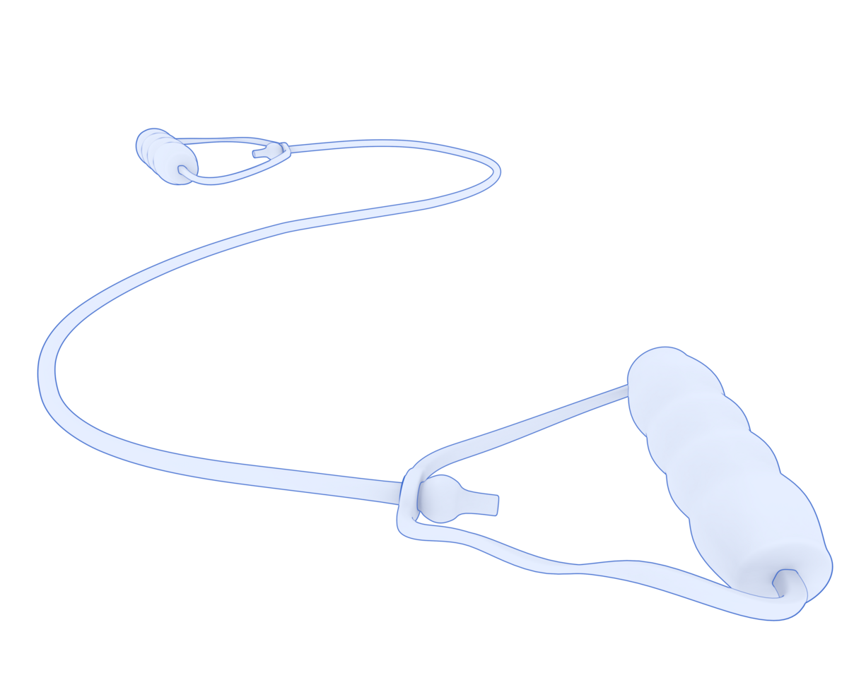 Elastic rope isolated on background. 3d rendering - illustration png
