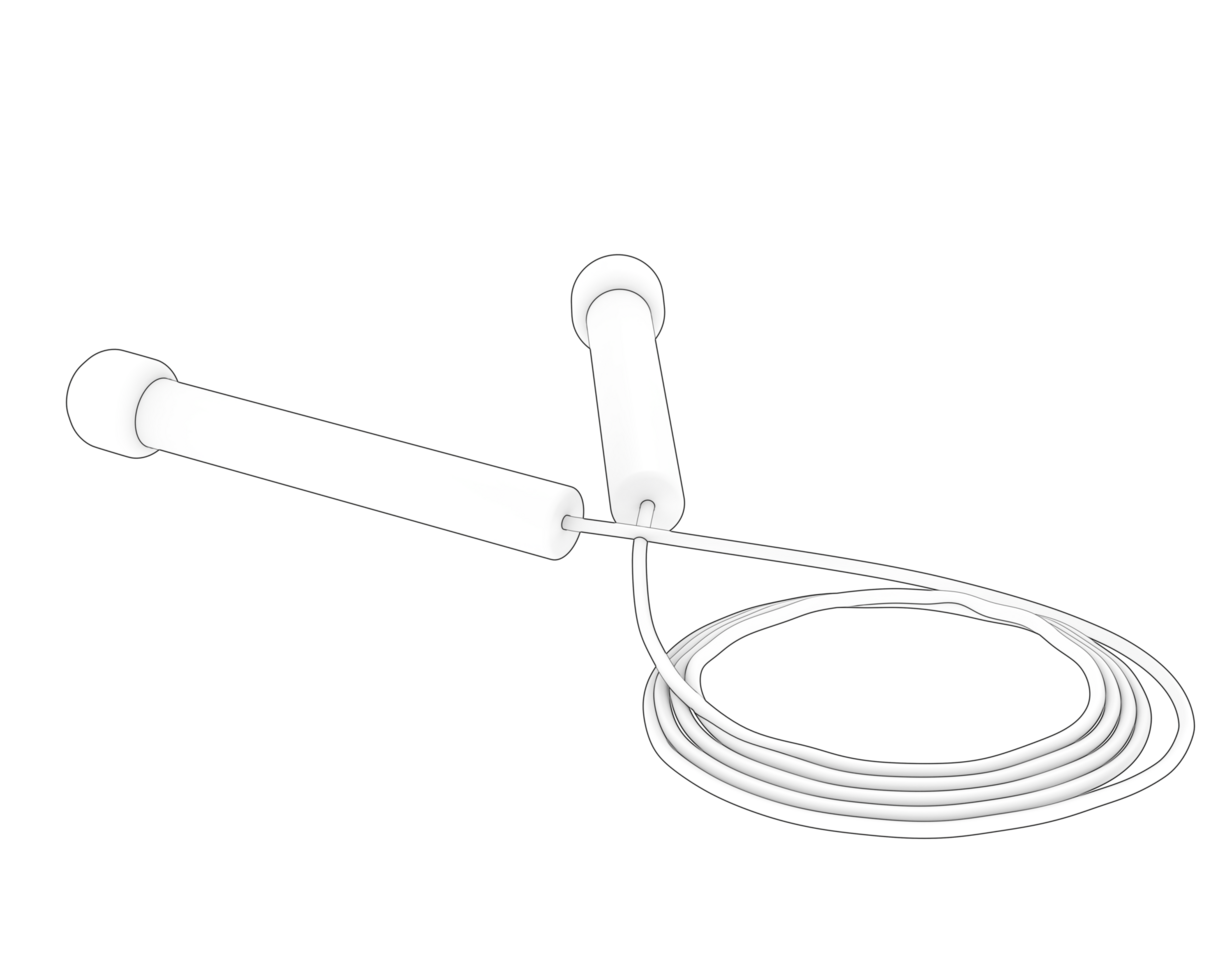 Jump rope isolated on background. 3d rendering - illustration png