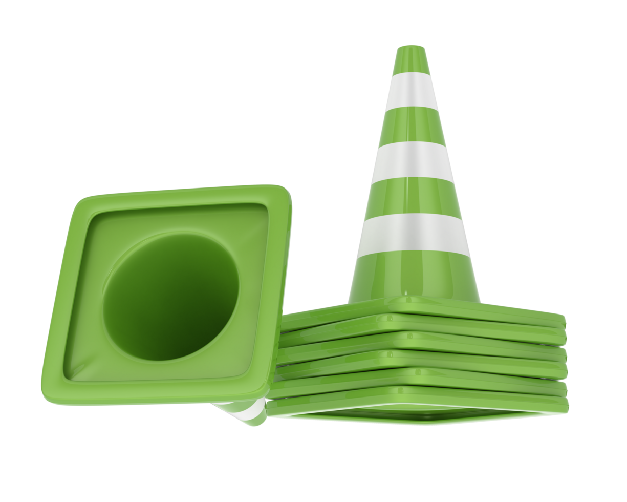 Traffic cone isolated on background. 3d rendering - illustration png