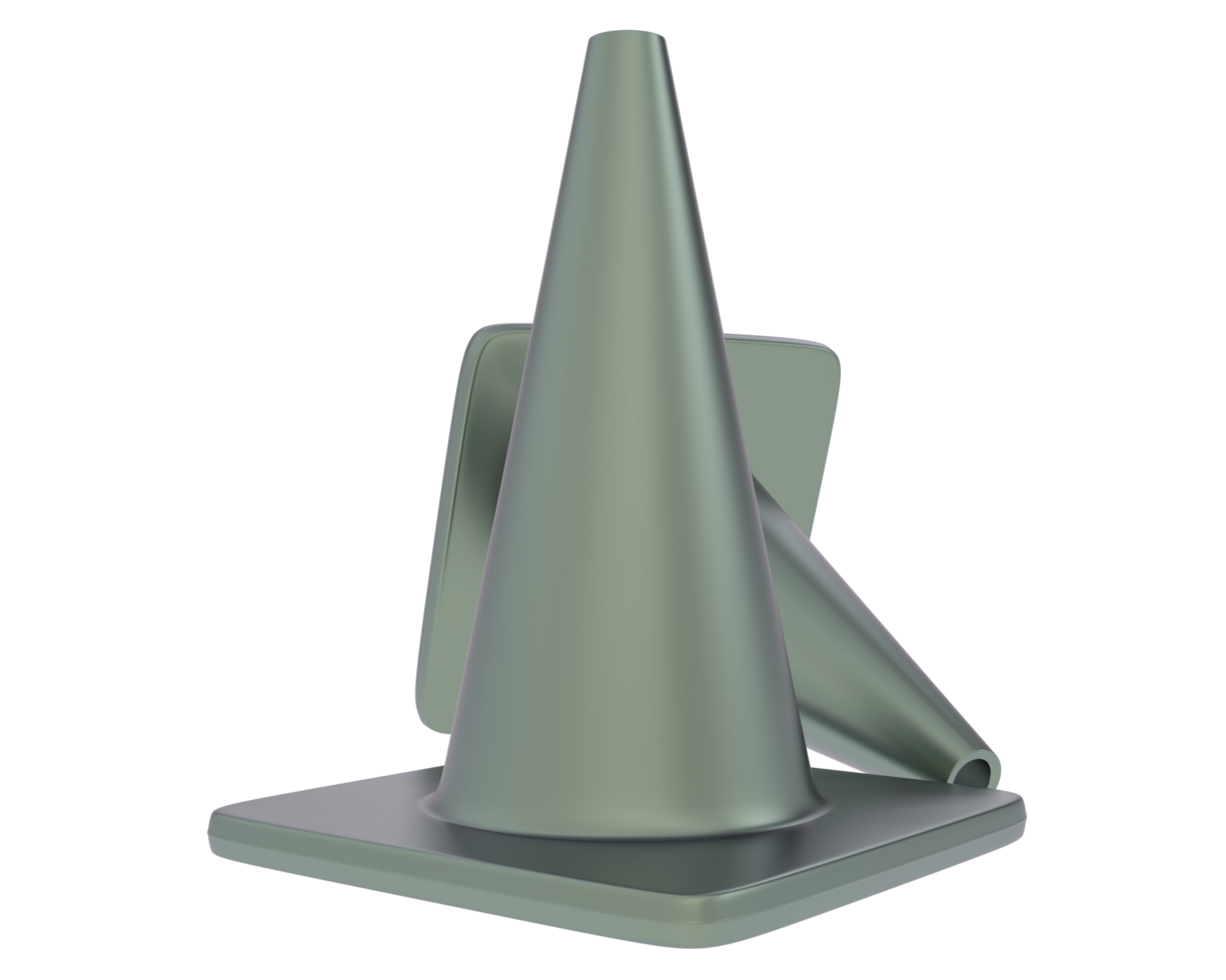 Traffic cone isolated on background. 3d rendering - illustration png
