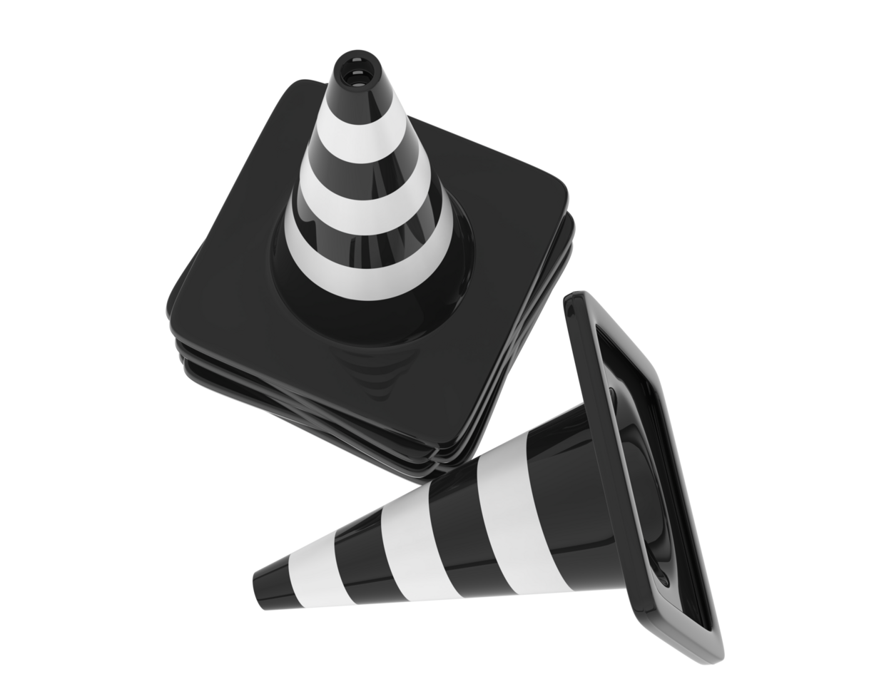 Traffic cone isolated on background. 3d rendering - illustration png