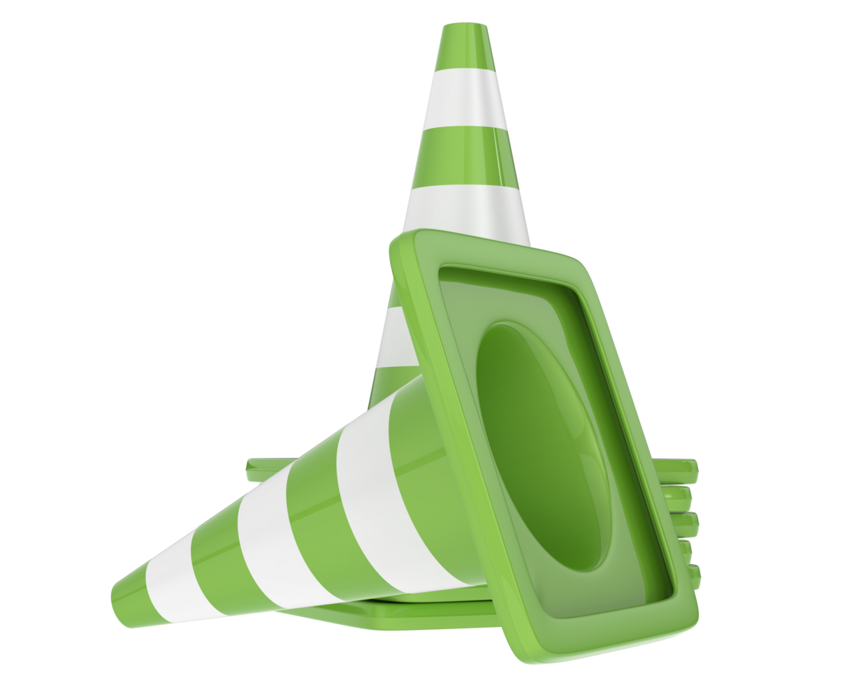 Traffic cone isolated on background. 3d rendering - illustration png