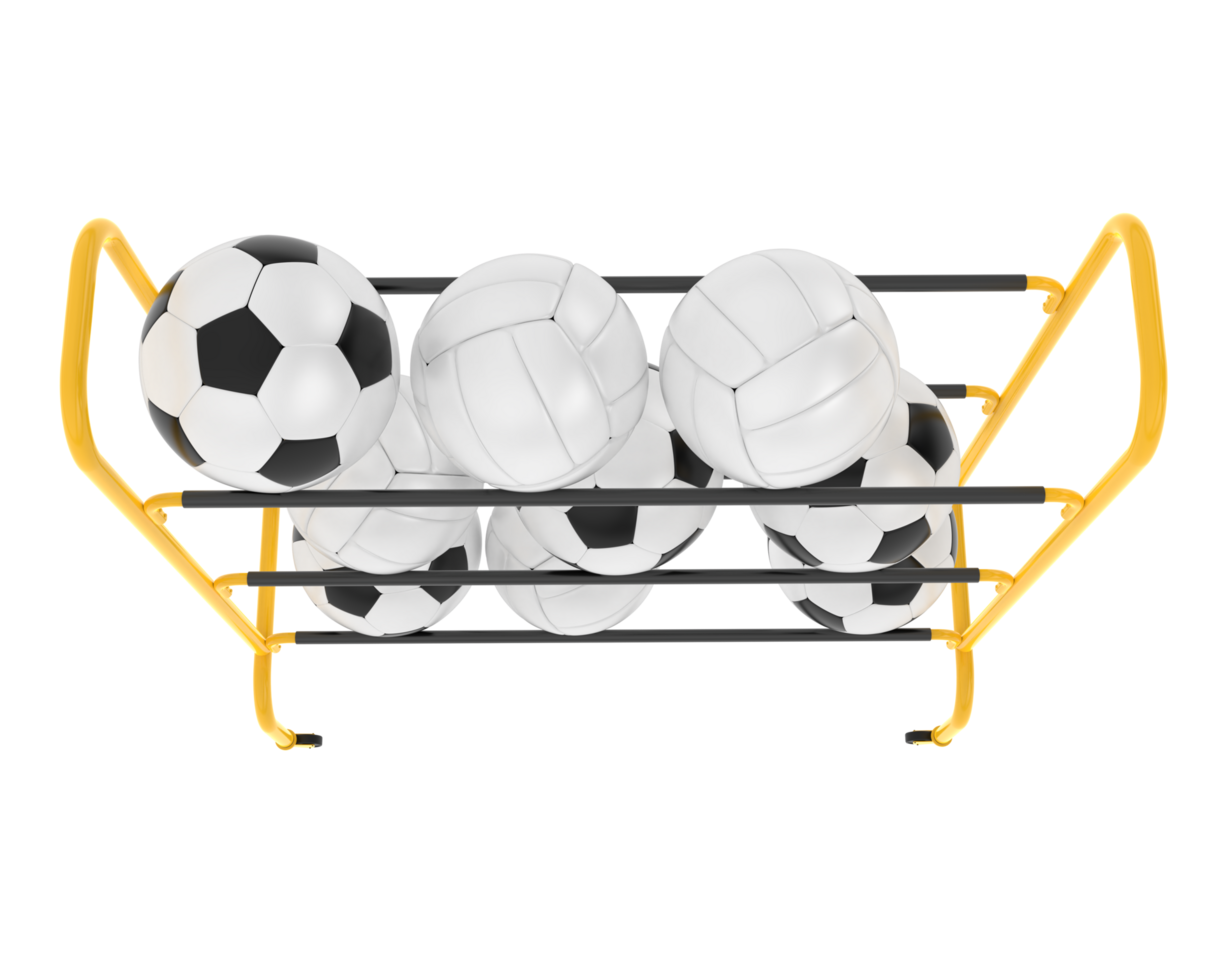 Balls trolley isolated on background. 3d rendering - illustration png