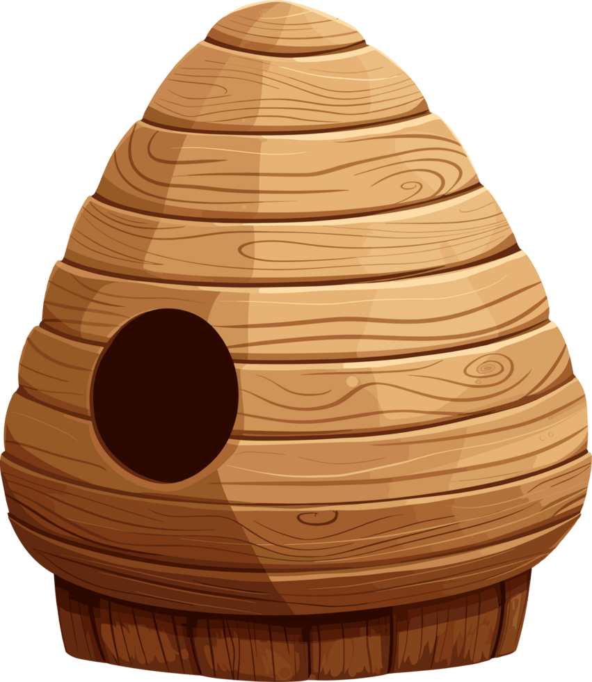 Wooden bee hive clipart design illustration png