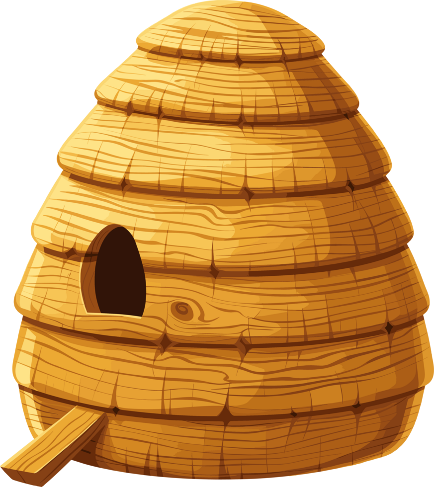 Wooden bee hive clipart design illustration png