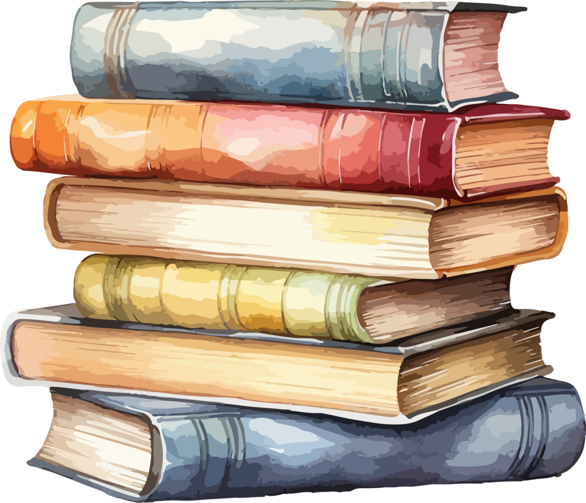 Book stack clipart design illustration png