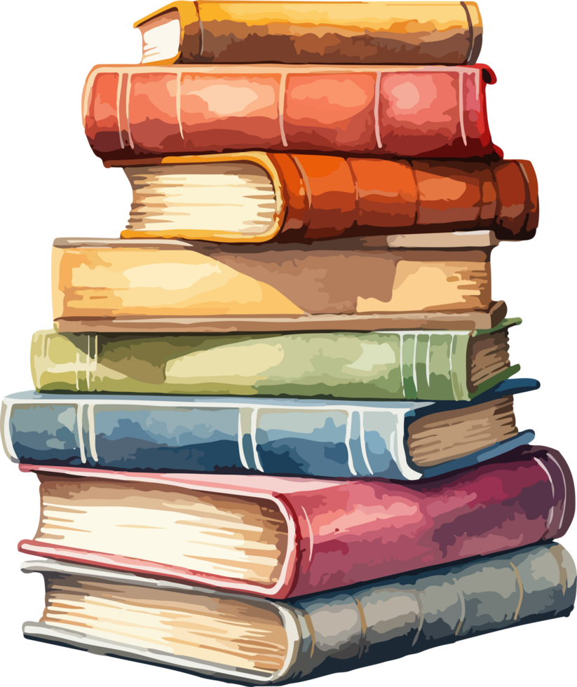 Book stack clipart design illustration png