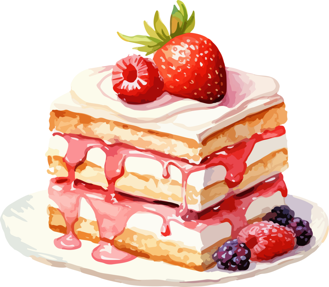 Watercolor cake clipart design illustration png