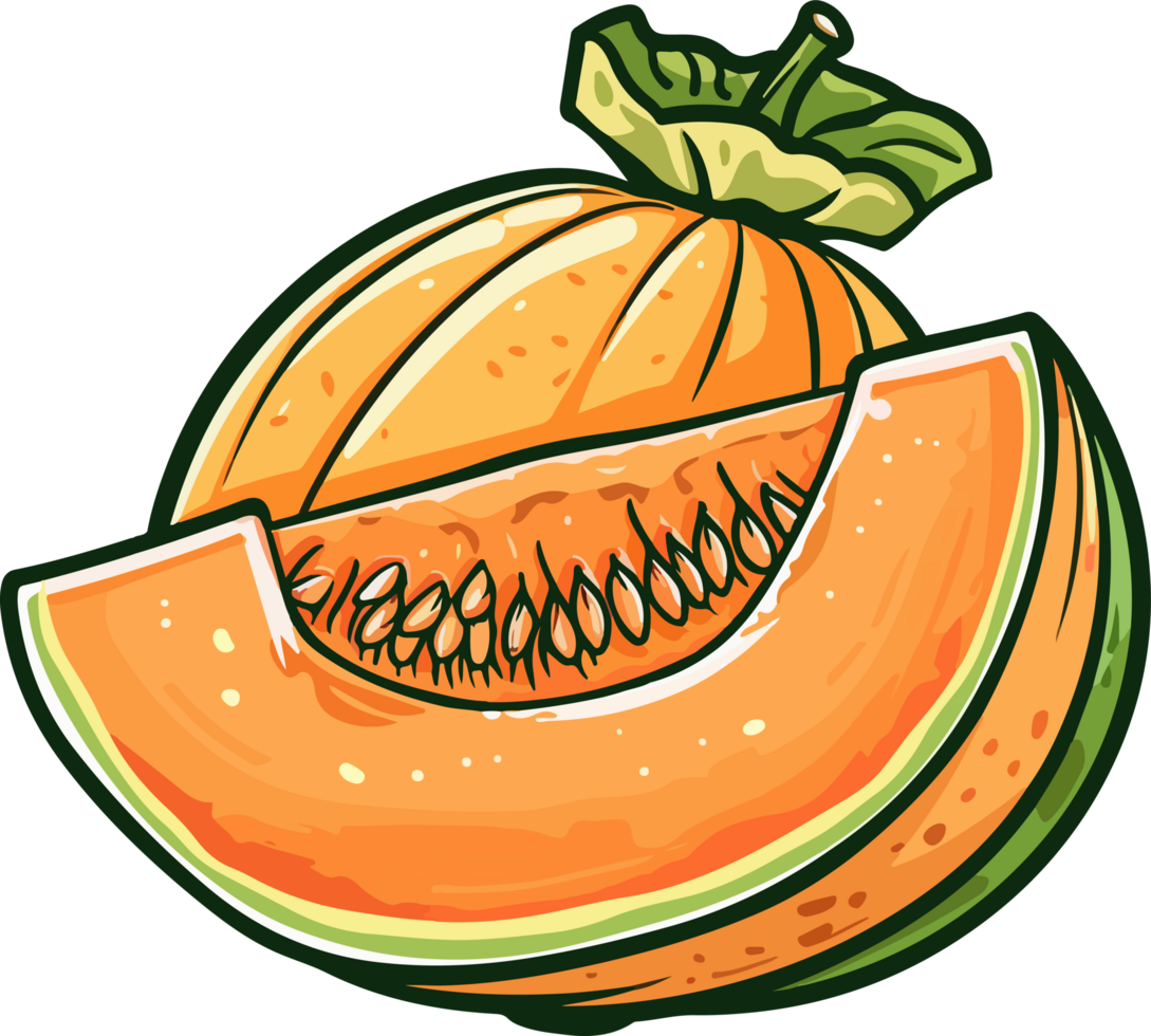 Cantaloupe clipart design illustration png