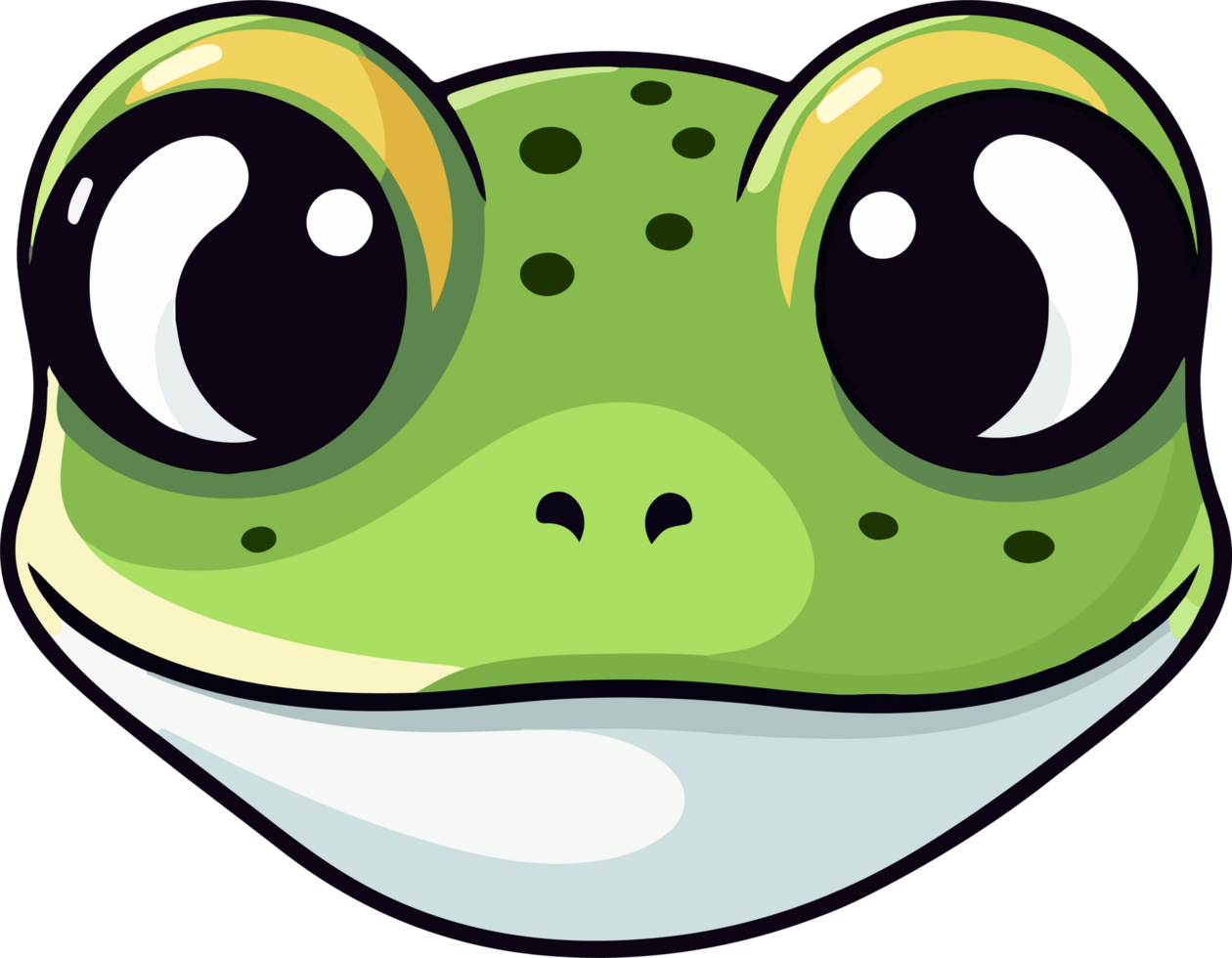 Frog head clipart design illustration png