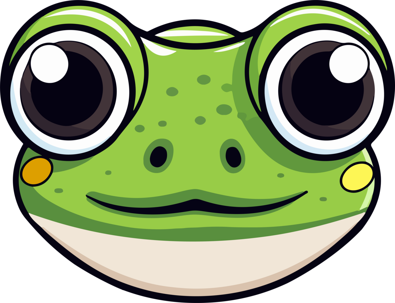 Frog head clipart design illustration png