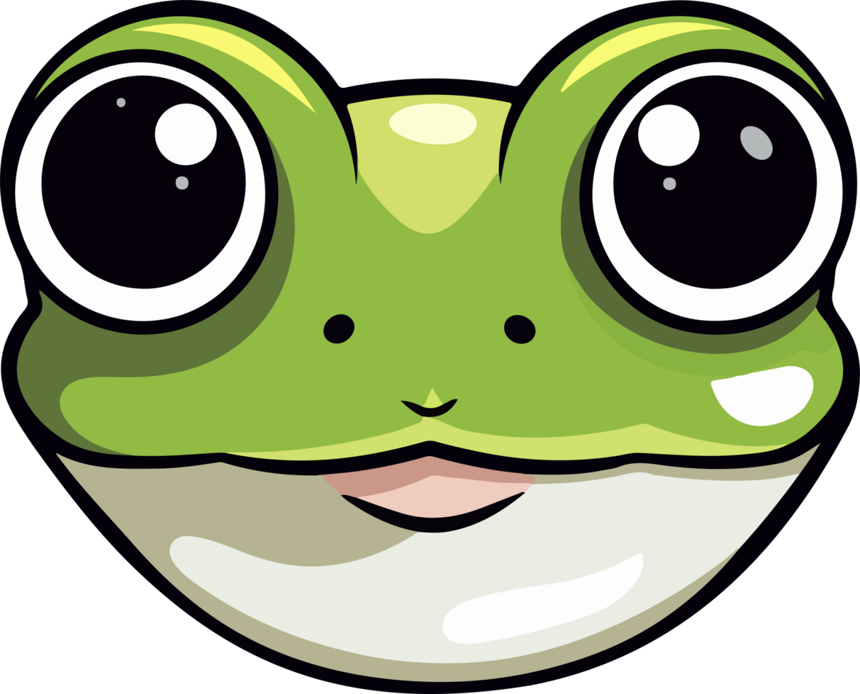 Frog head clipart design illustration png