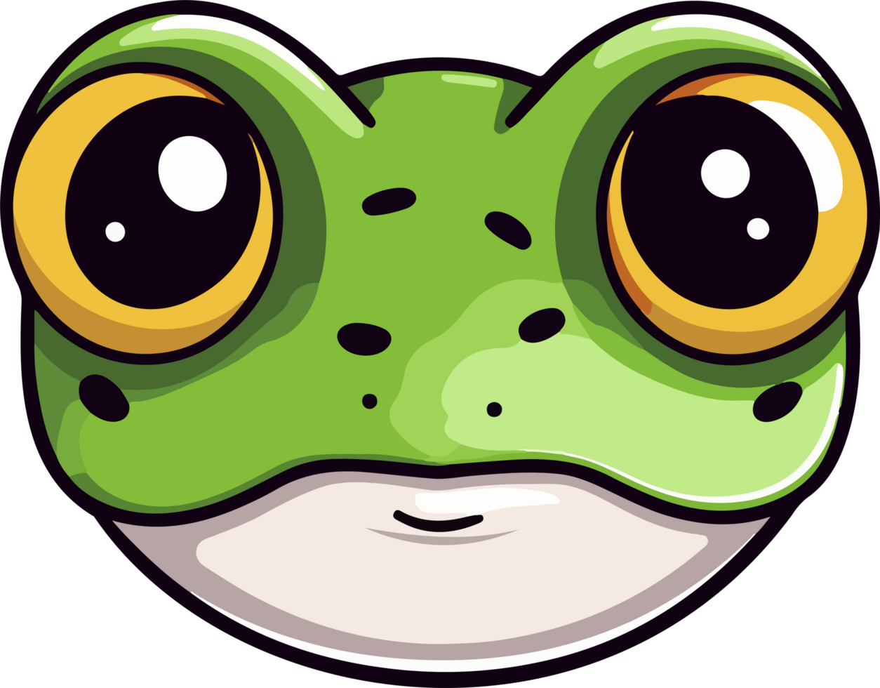 Frog head clipart design illustration png
