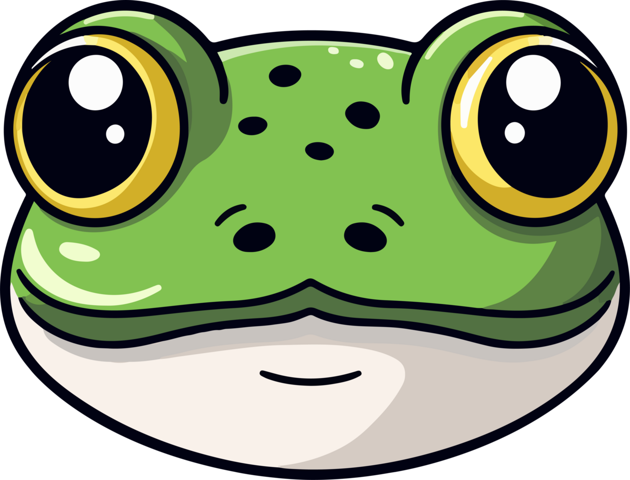 Frog head clipart design illustration png