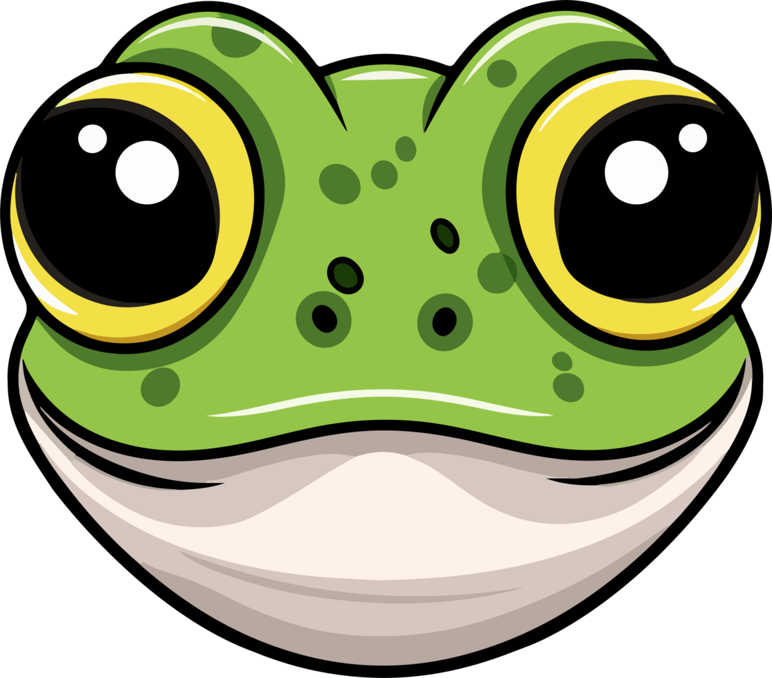 Frog head clipart design illustration png