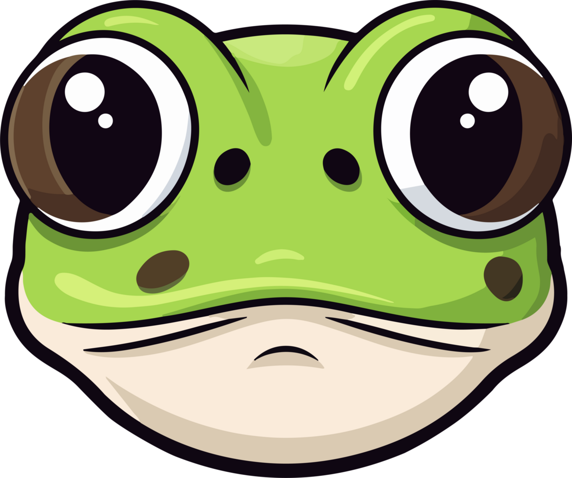 Frog head clipart design illustration png