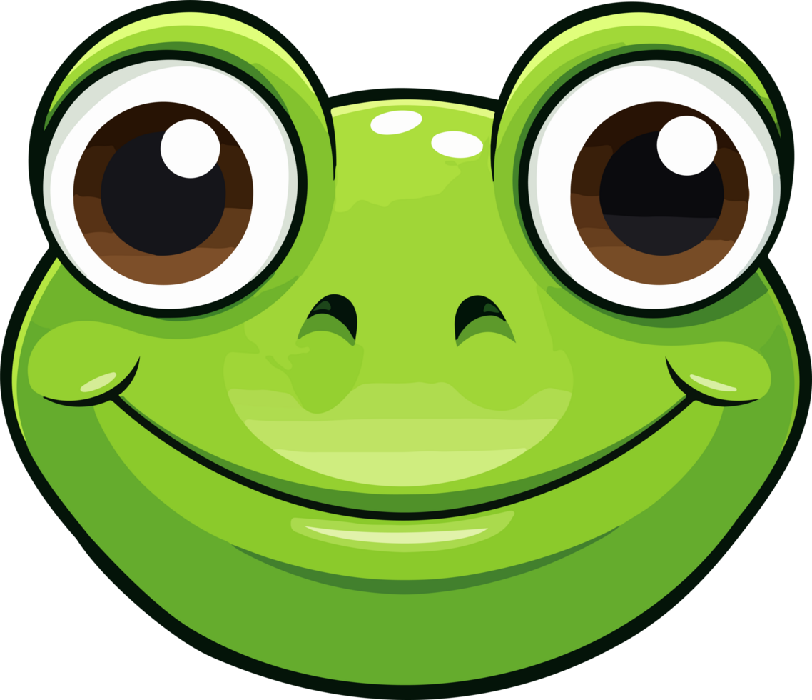 Frog head clipart design illustration png