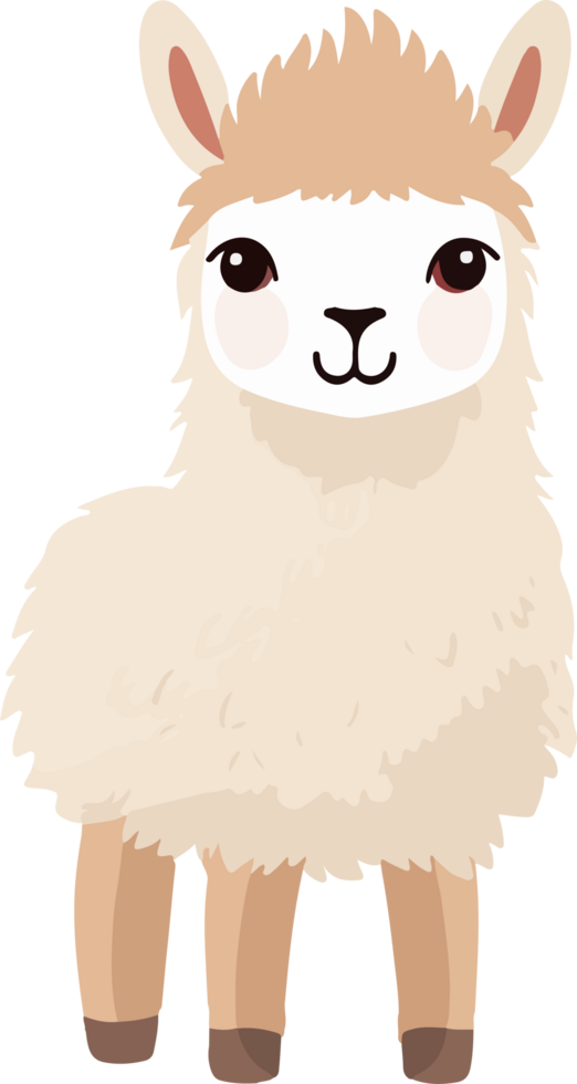 Cute lama clipart design illustration png