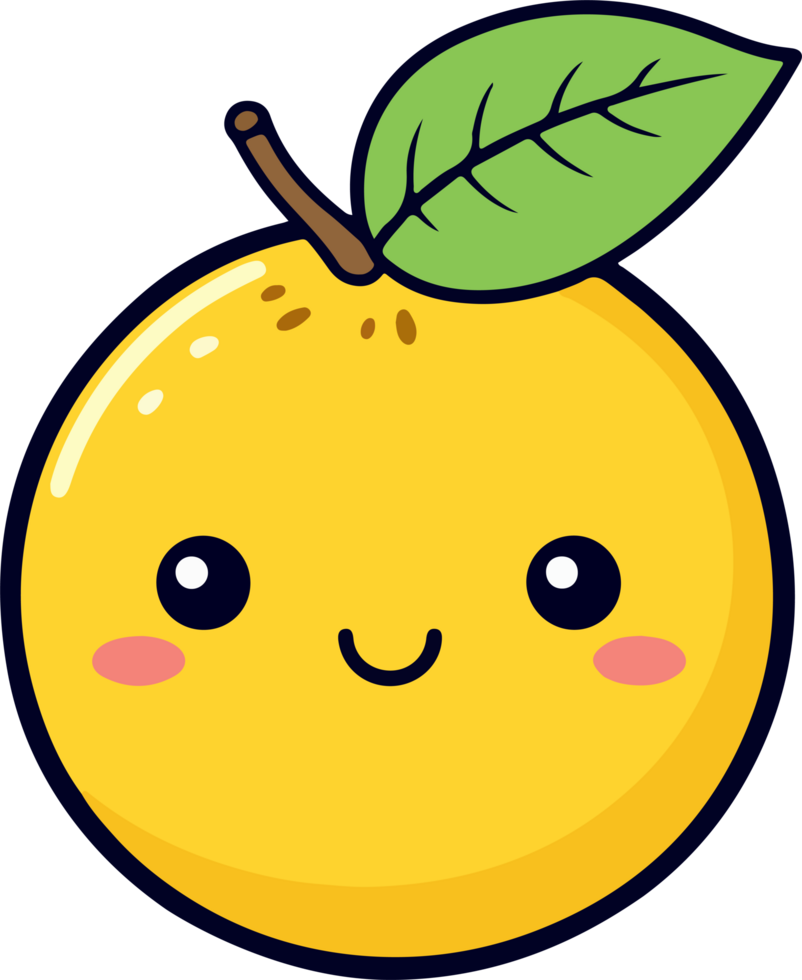 Cute lemon clipart design illustration png