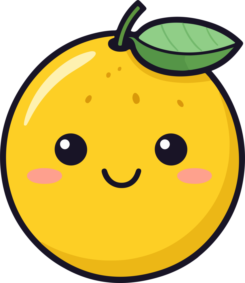 Cute lemon clipart design illustration png