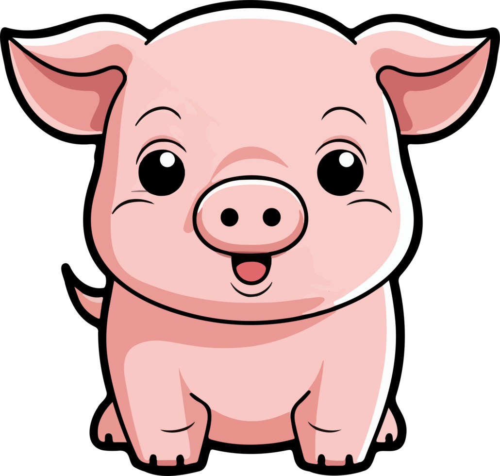 Cute pig clipart design illustration png