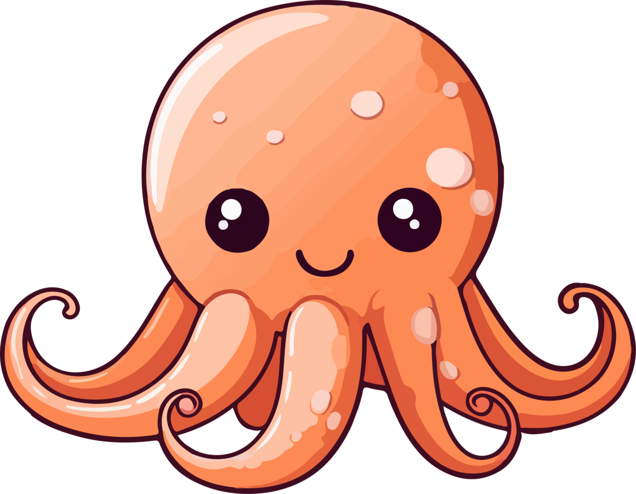 Cute octopus clipart design illustration png