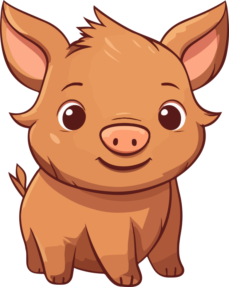 Cute pig clipart design illustration png