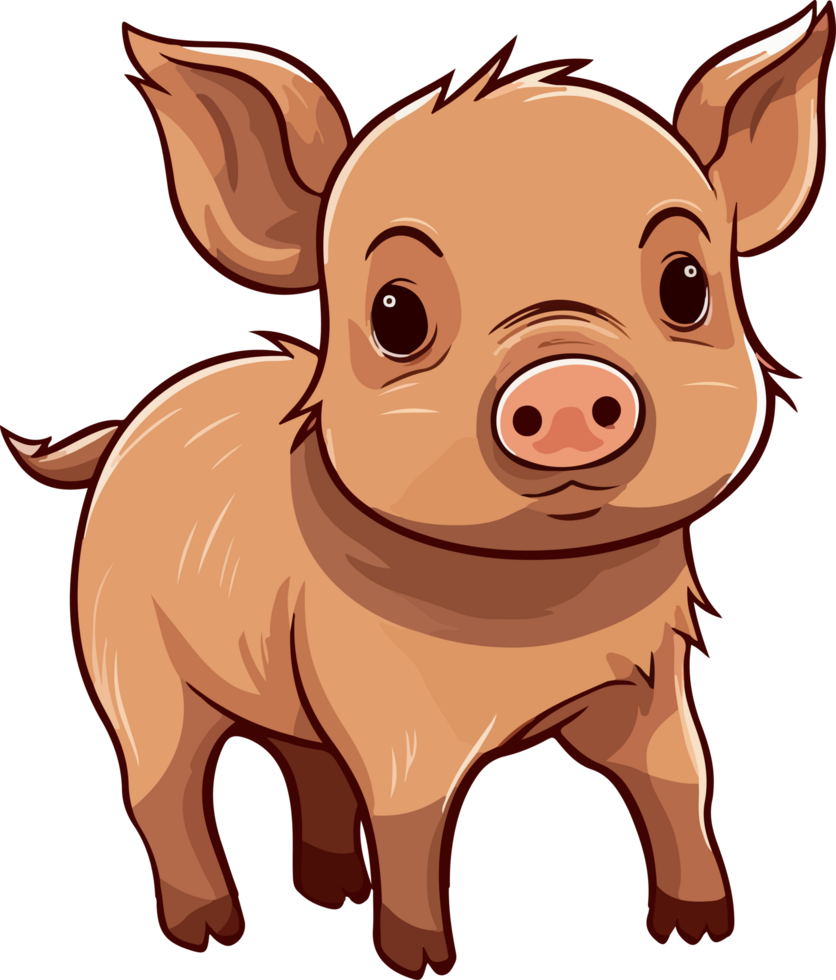 Cute pig clipart design illustration png