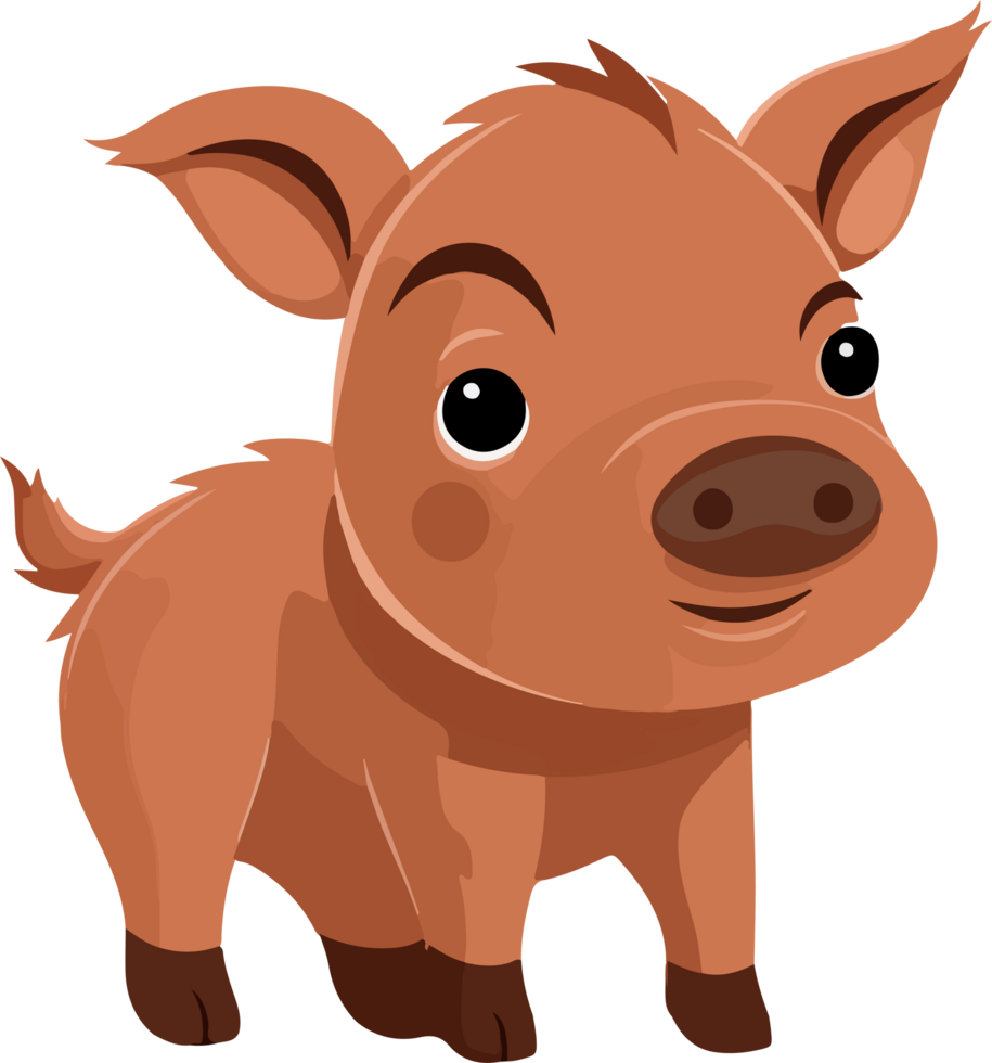 Cute pig clipart design illustration png