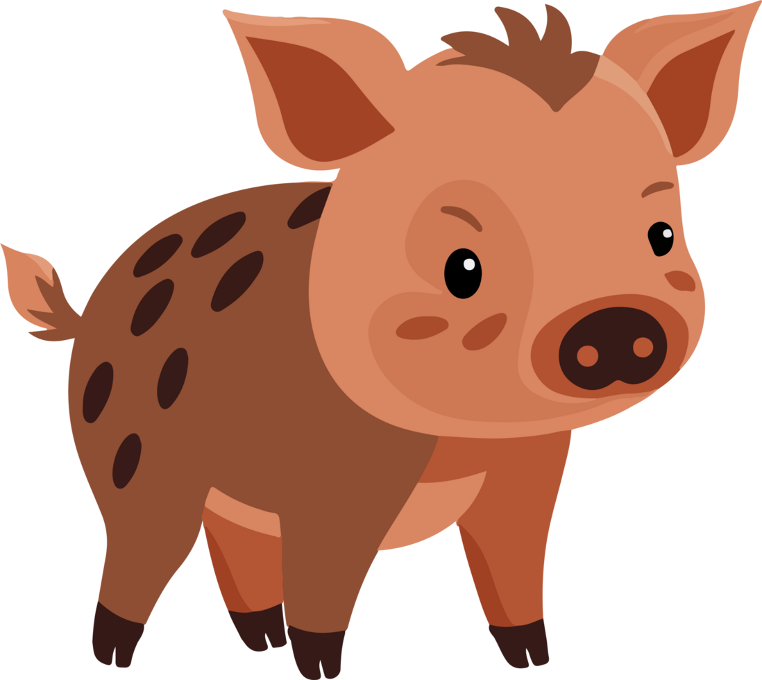 Cute pig clipart design illustration png