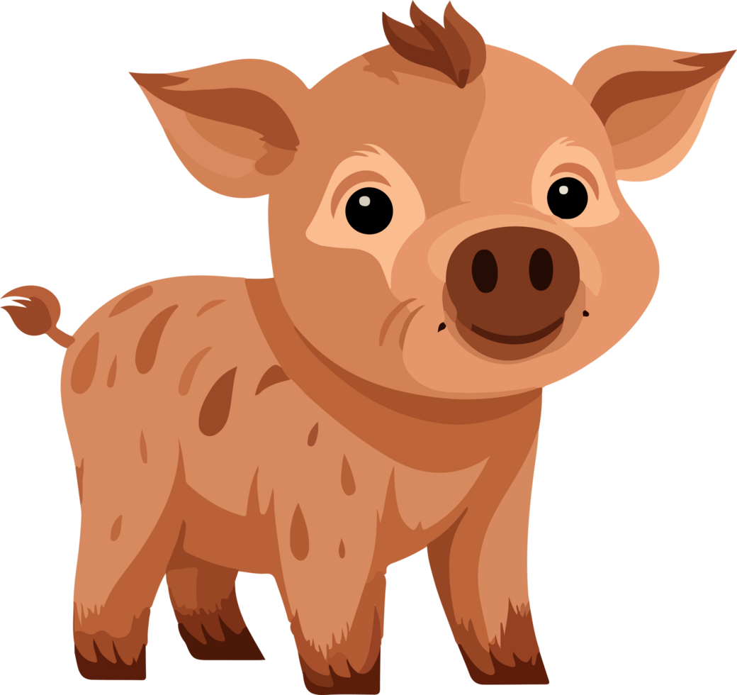 Cute pig clipart design illustration png