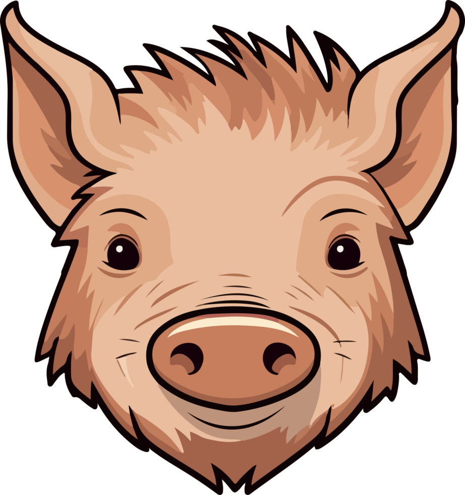 Cute pig head clipart design illustration png