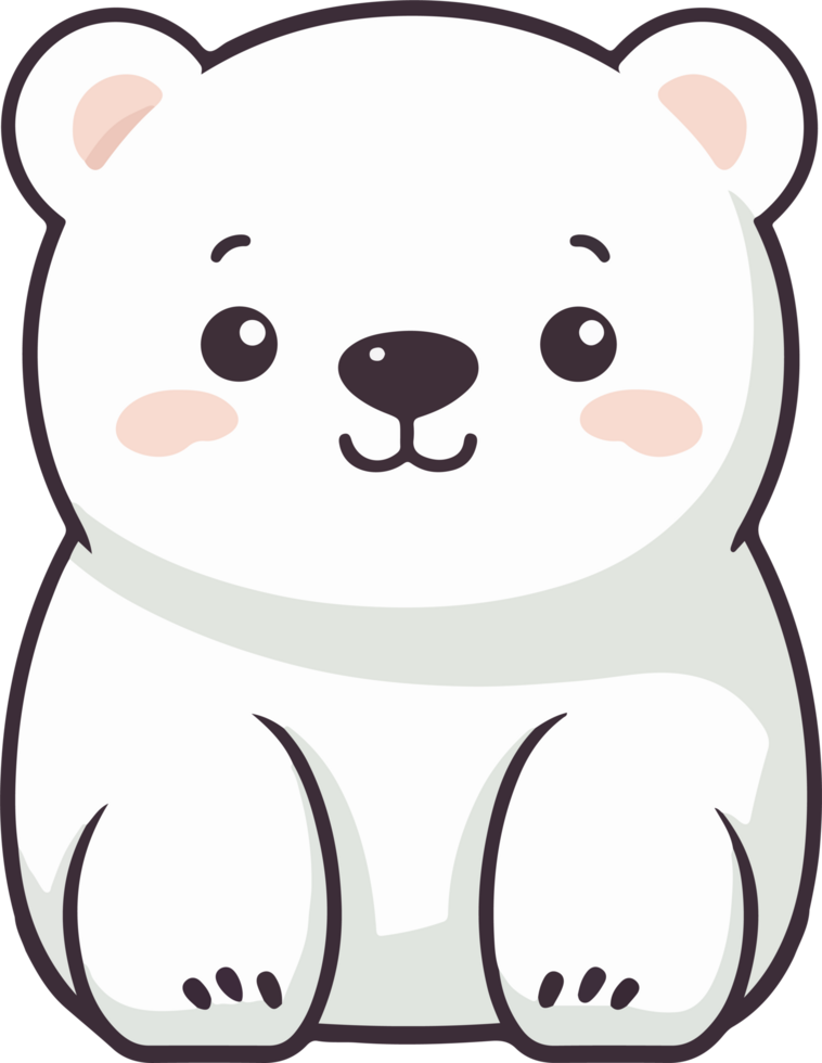 Cute polar bear clipart design illustration png