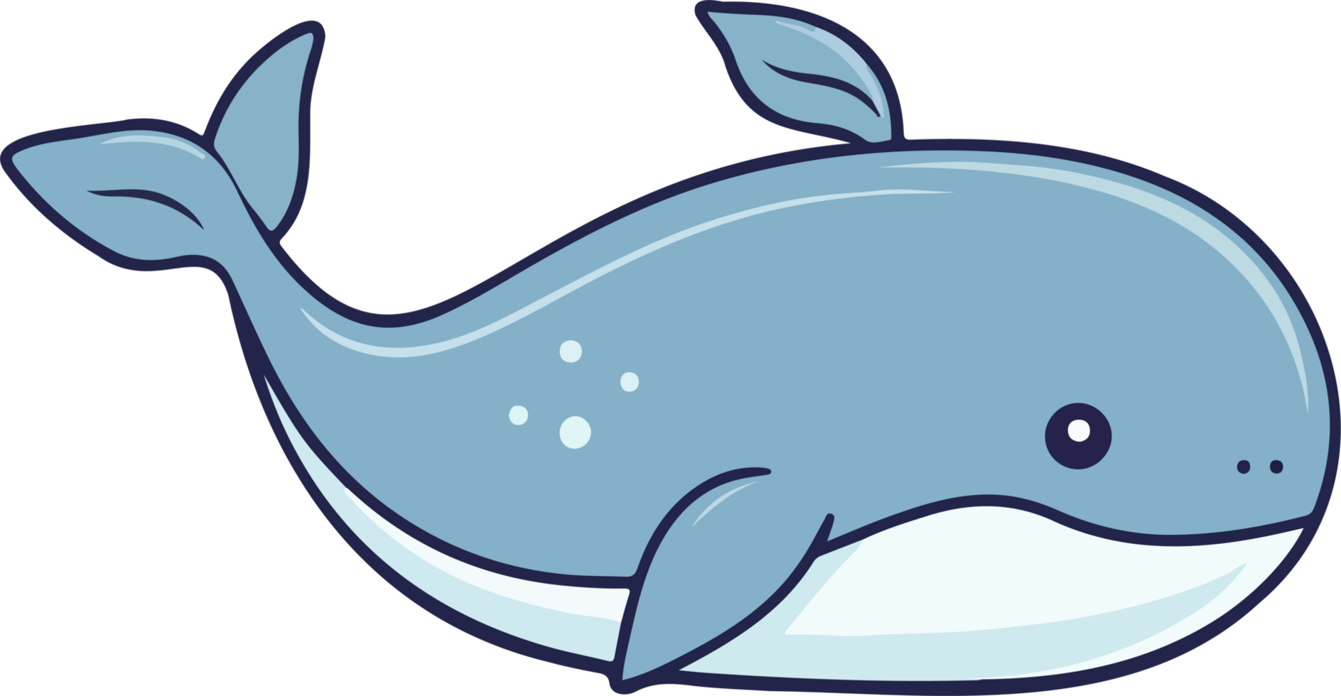 Cute whale clipart design illustration png