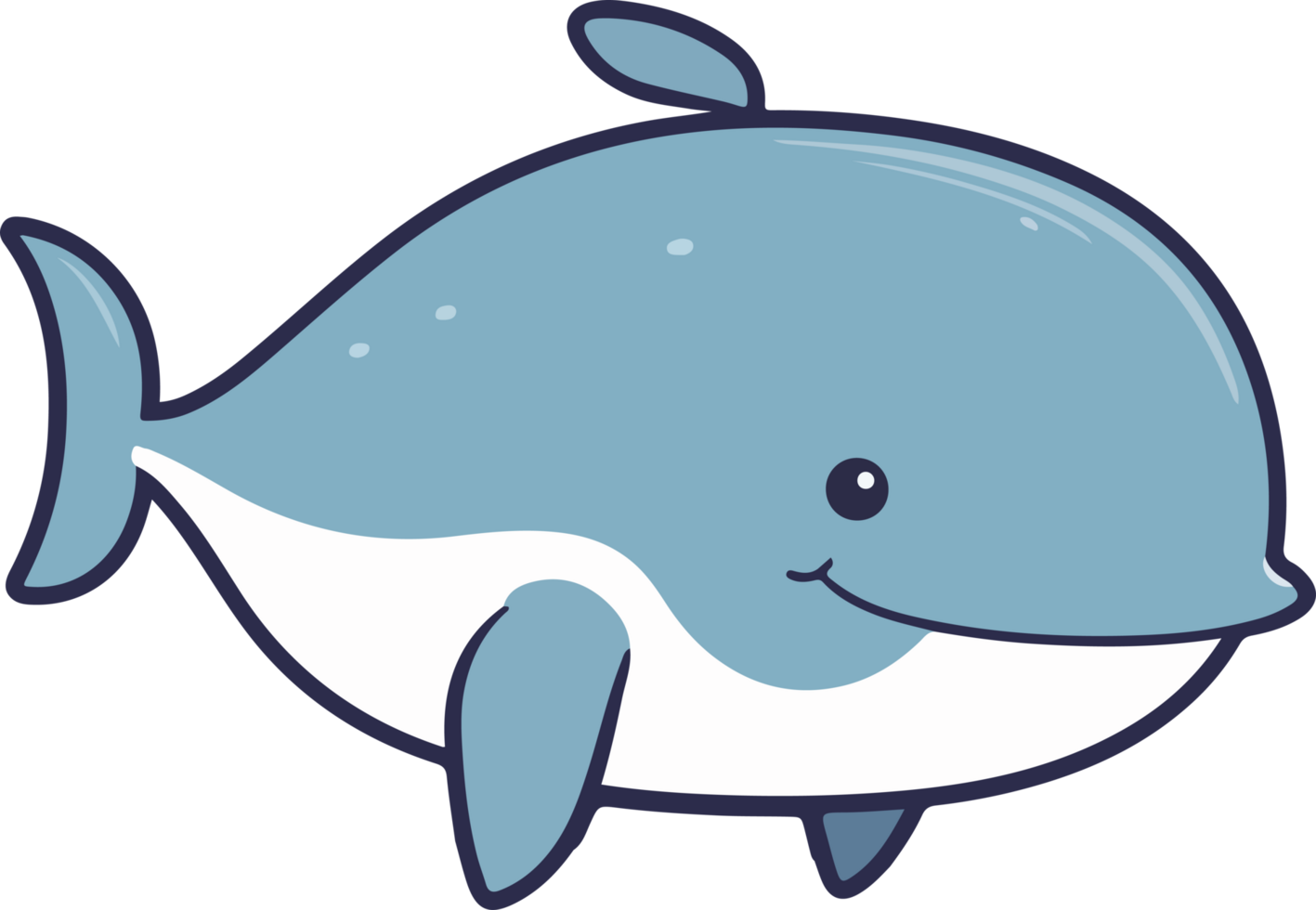 Cute whale clipart design illustration png