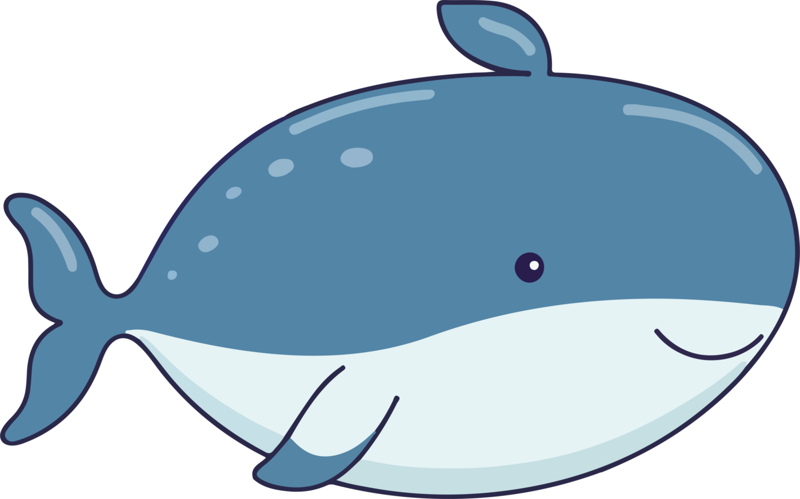 Cute whale clipart design illustration png