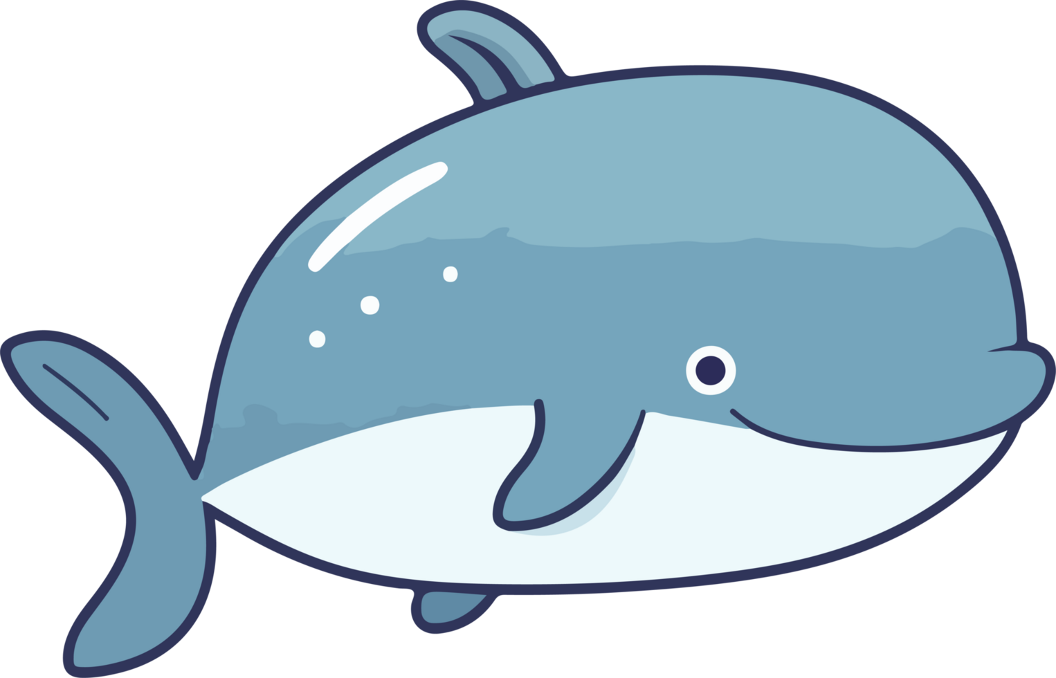 Cute whale clipart design illustration png