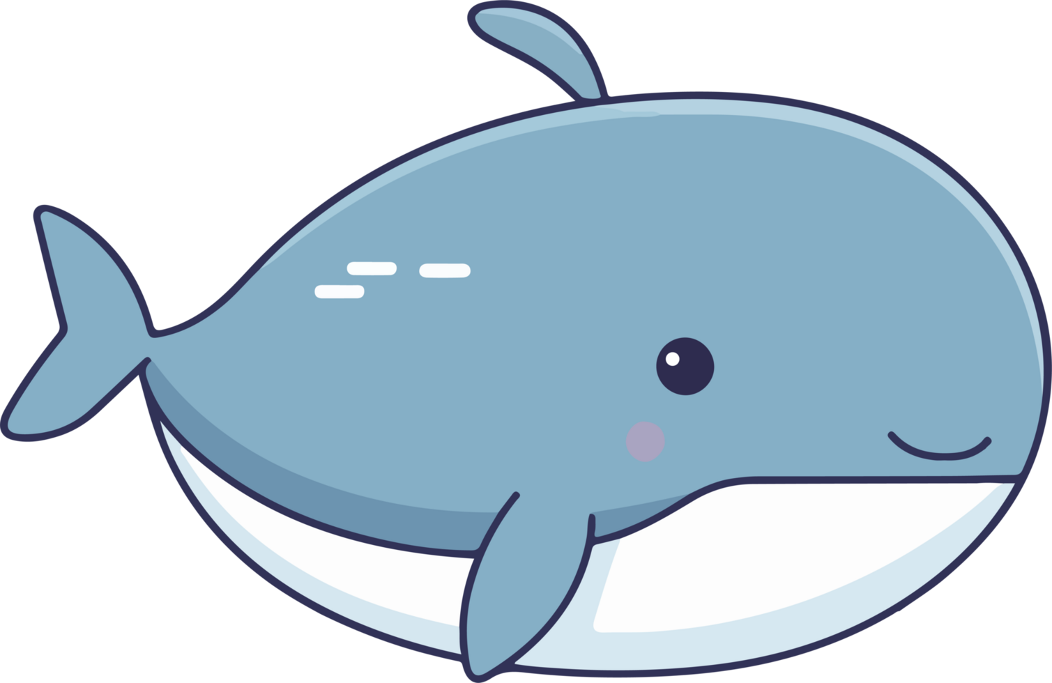 Cute whale clipart design illustration png