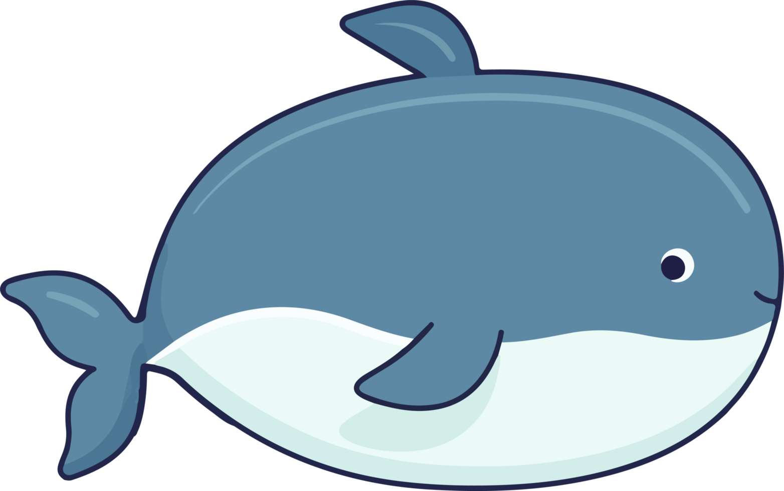Cute whale clipart design illustration png