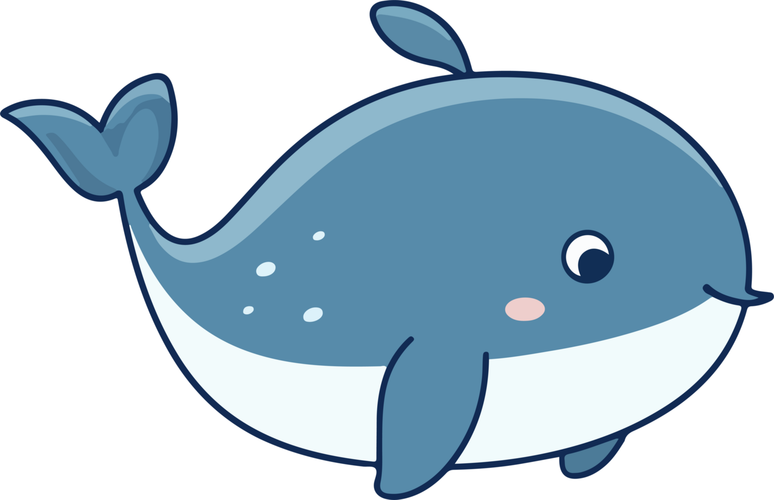 Cute whale clipart design illustration png