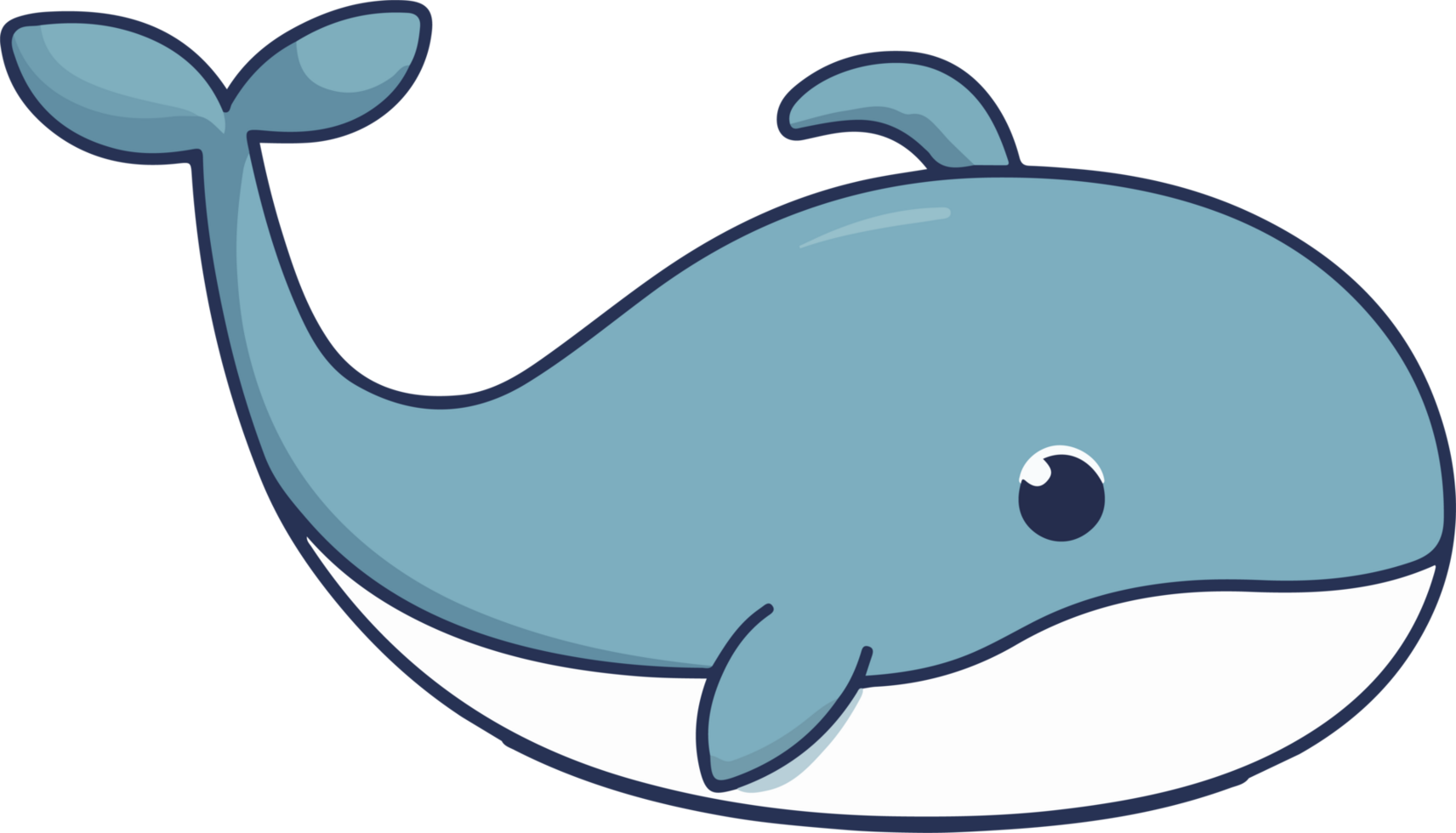 Cute whale clipart design illustration png