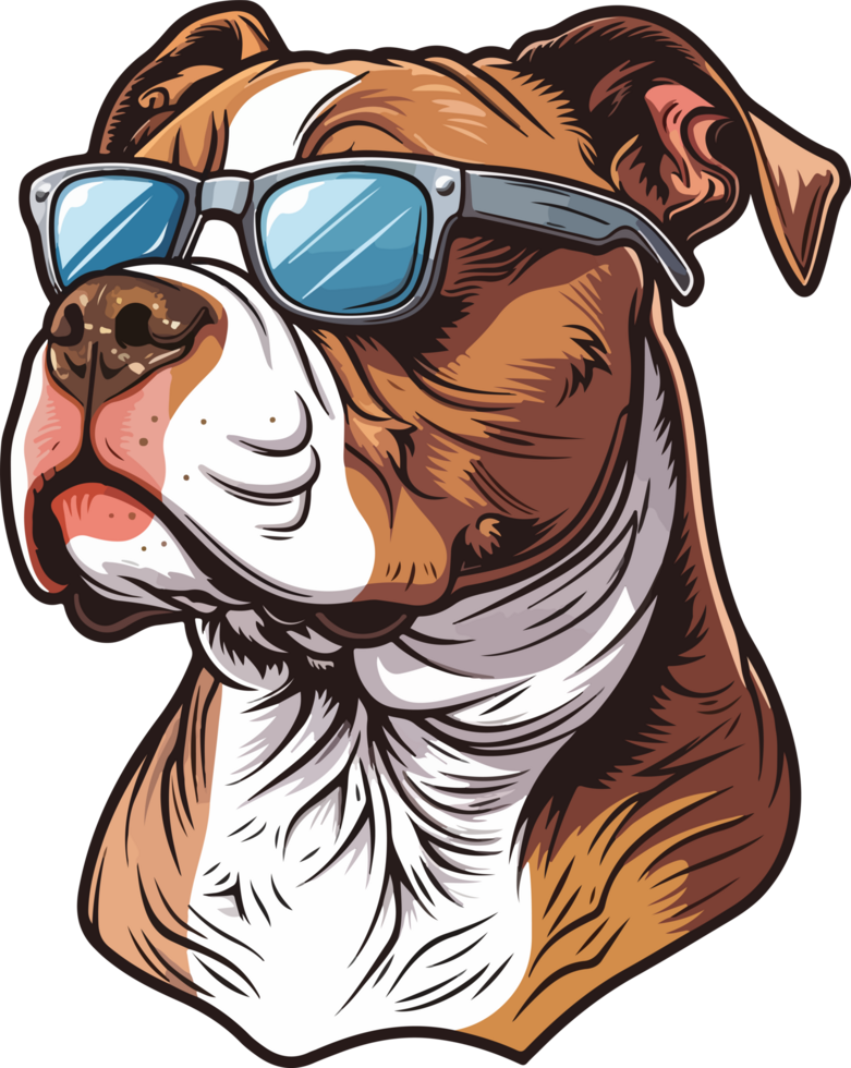Dog with glasses clipart design illustration png