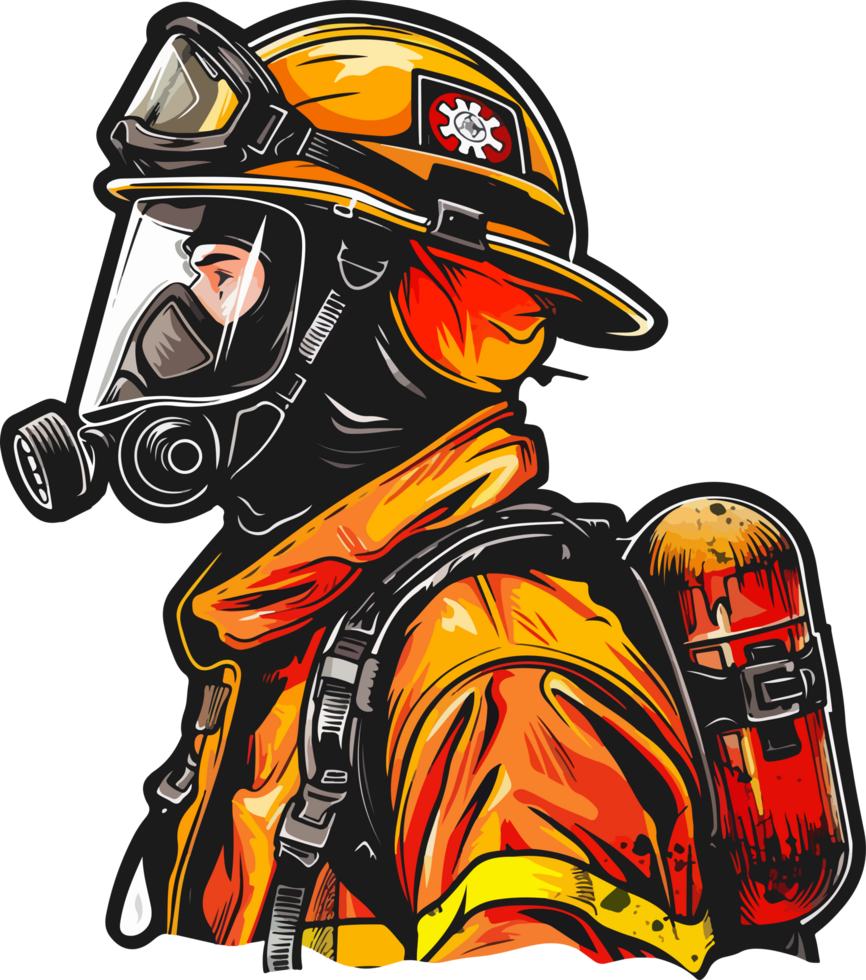 Firefighter clipart design illustration png