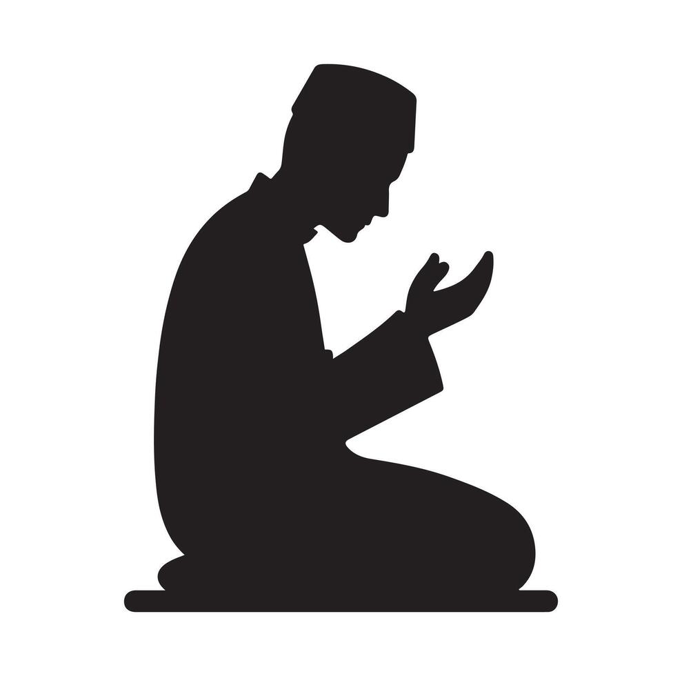 Muslim Praying silhouette. praying symbol illustration vector