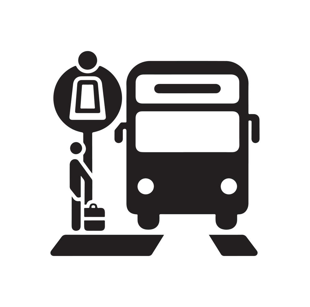 Bus stop icon illustration vector