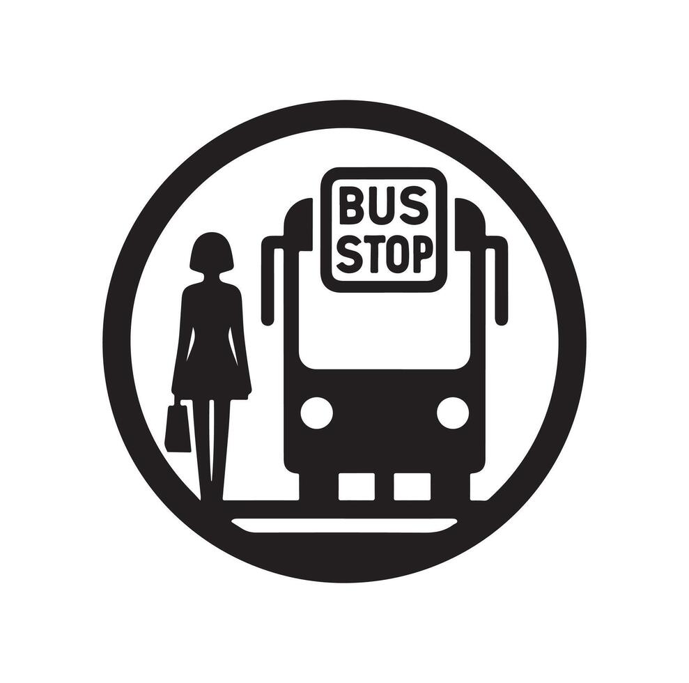 Bus stop icon illustration vector
